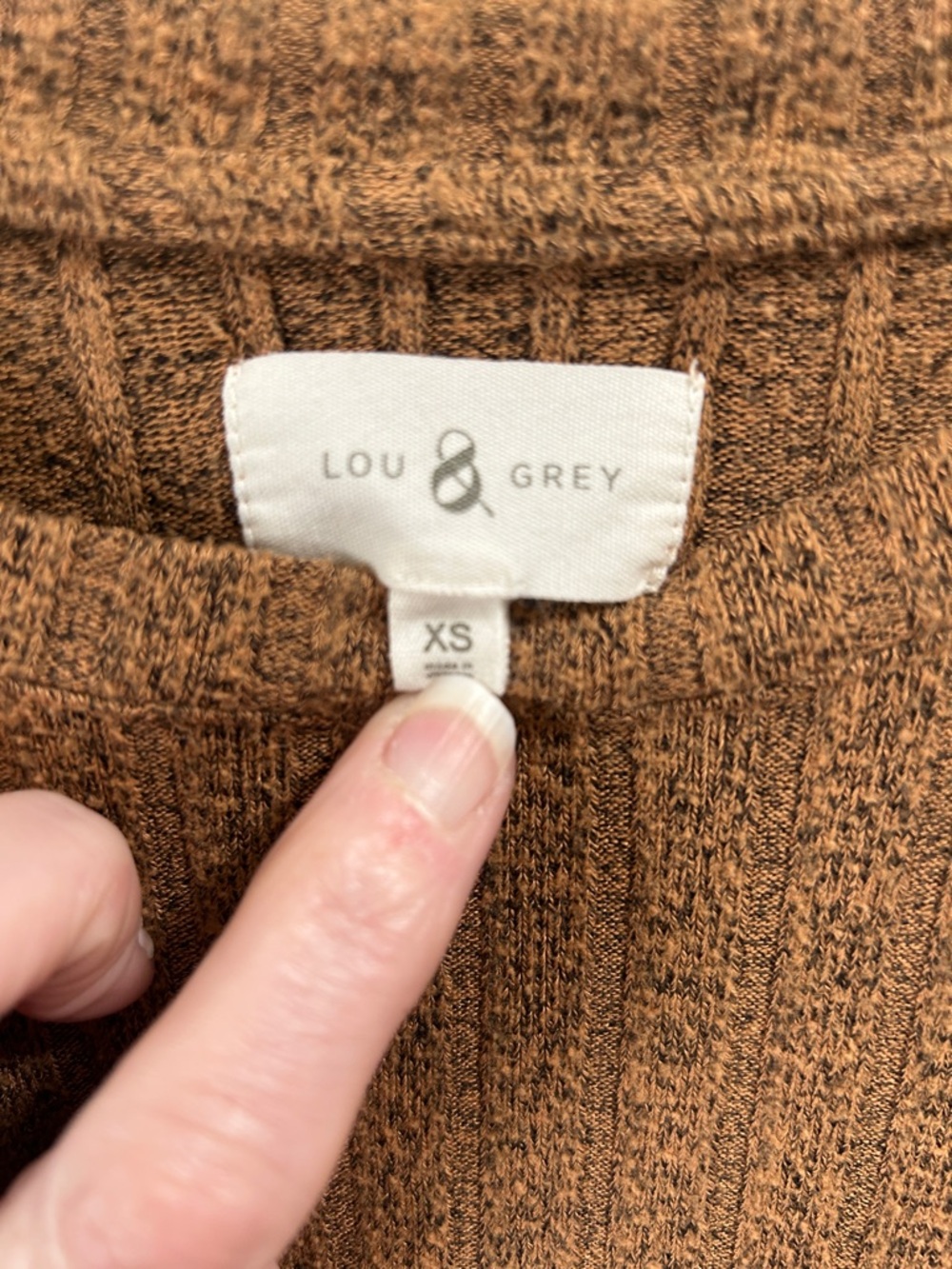Lou & Grey Ribbed Crewneck Sweater - Rust - Picture 2 of 3